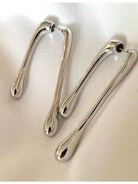 Earrings Water Drop Front Back Drippy Drop Silver Alexis Bittar F28